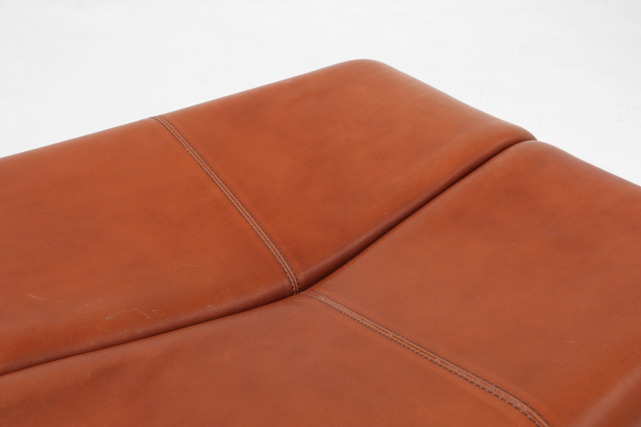 Brown leather Ottoman Coronado by Tobia Scarpa for B&B Italia, Italy ca. 1960thumbnail